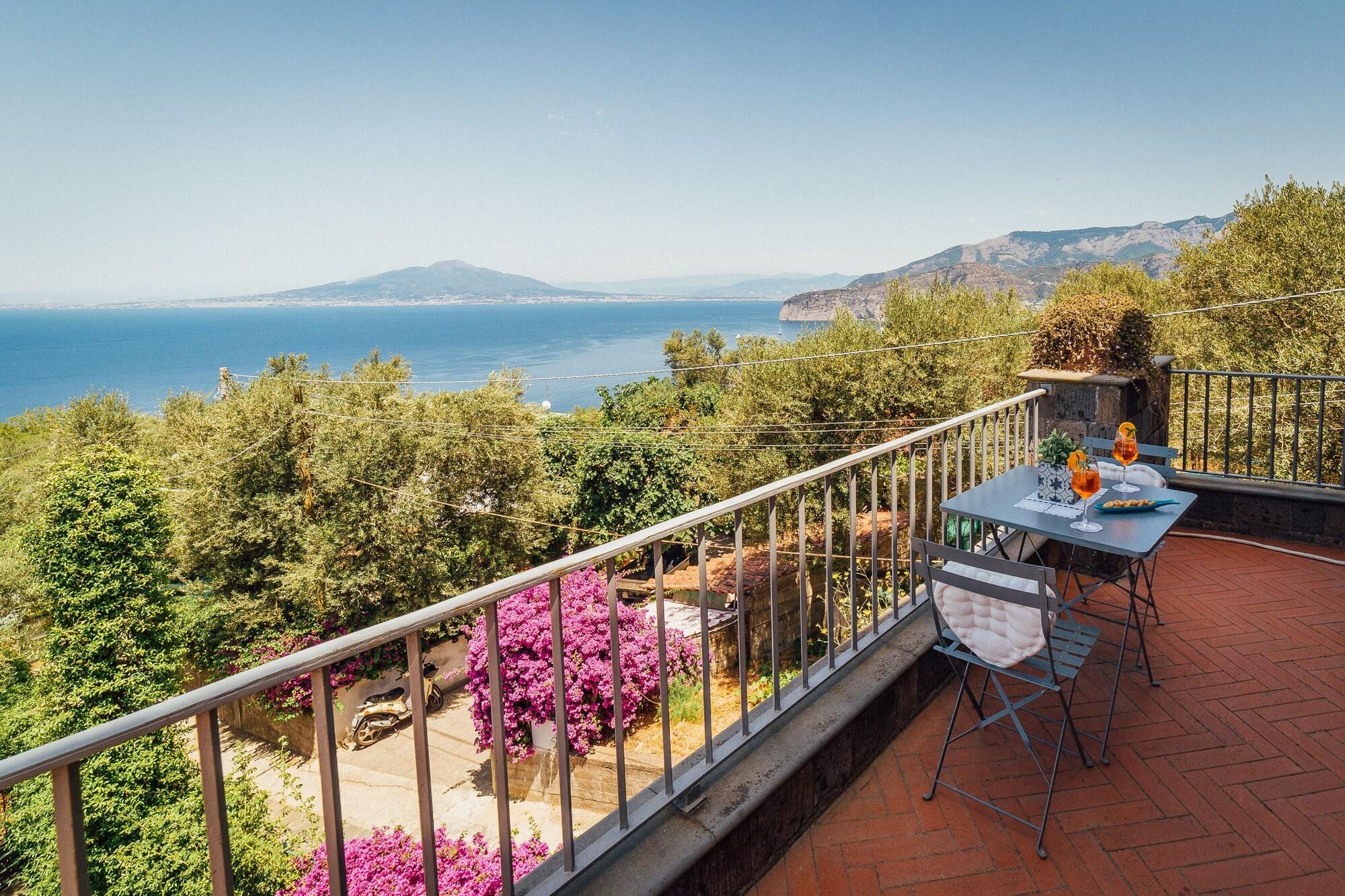 Villa Carolina Sorrento Private Heated Pool And Sea View Bagian luar foto